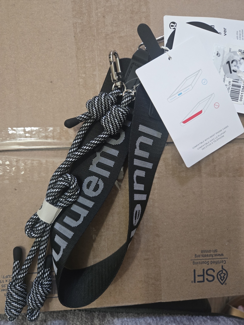lululemon athletica Black Phone Strap/ Lanyard